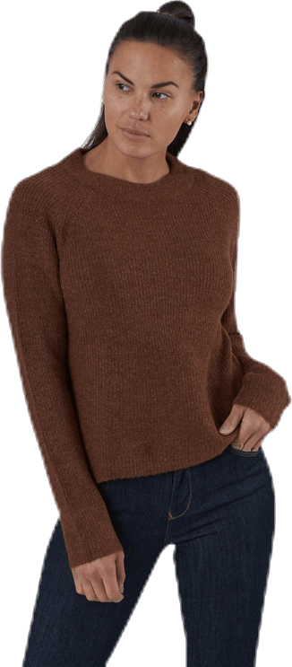 Ellen Ls O-Neck Knit Brown