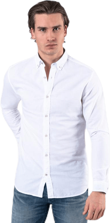 Summer Shirt L/S White, Male, Klær, Skjorter, Hvit, XL