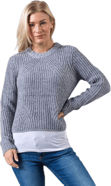 Fiona L/S Pullover Knt Grey