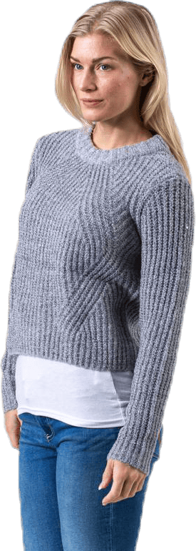 Fiona L/S Pullover Knt Grey - Bild 3