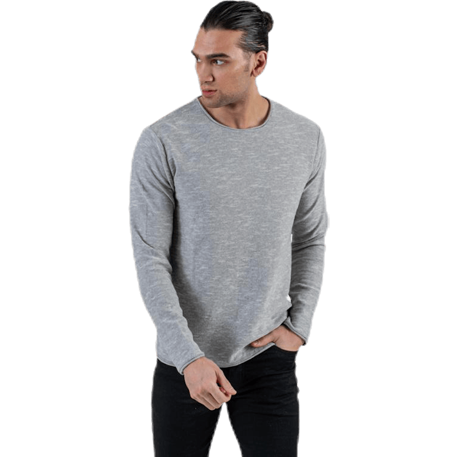 Slub Knit Crew Neck Sts Grey