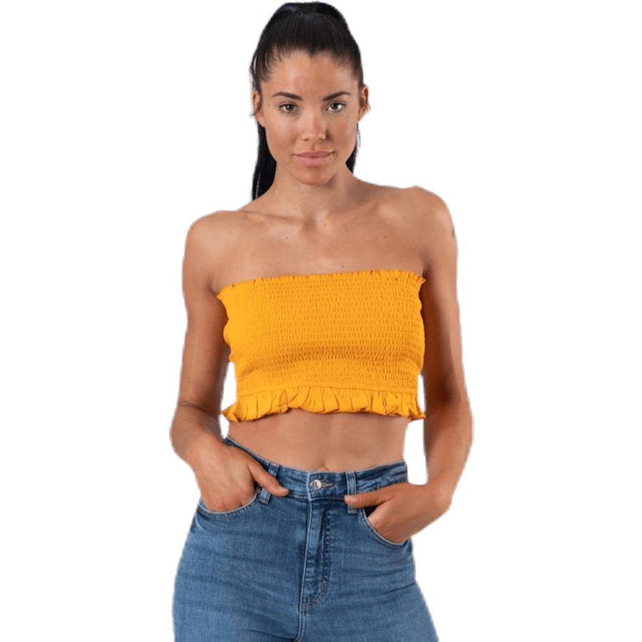 Sunny Bandeau Smock Top Yellow