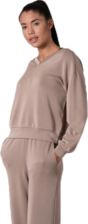 Gaia L/S V-Neck Top Swt White