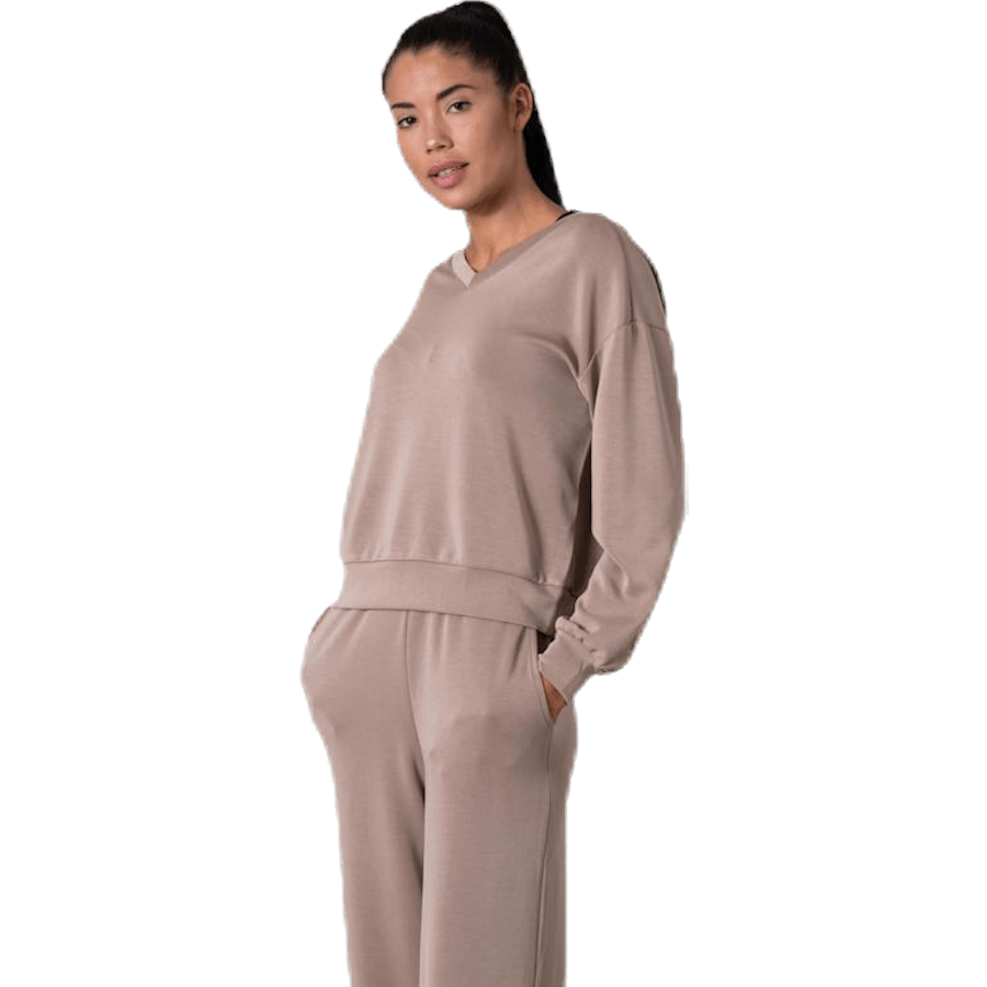 Gaia L/S V-Neck Top Swt White