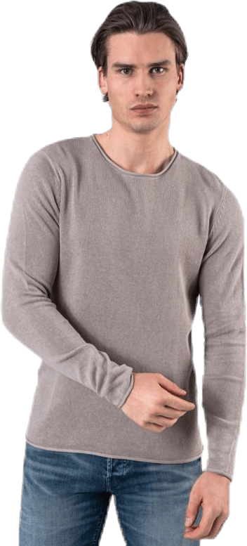 Linen Knit Crew Neck Grey