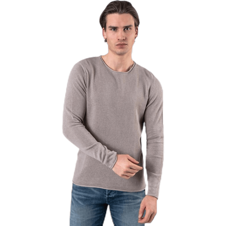 Linen Knit Crew Neck Grey