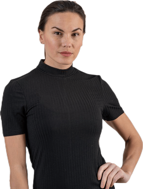 Kylie Ss T-Neck Top  Black