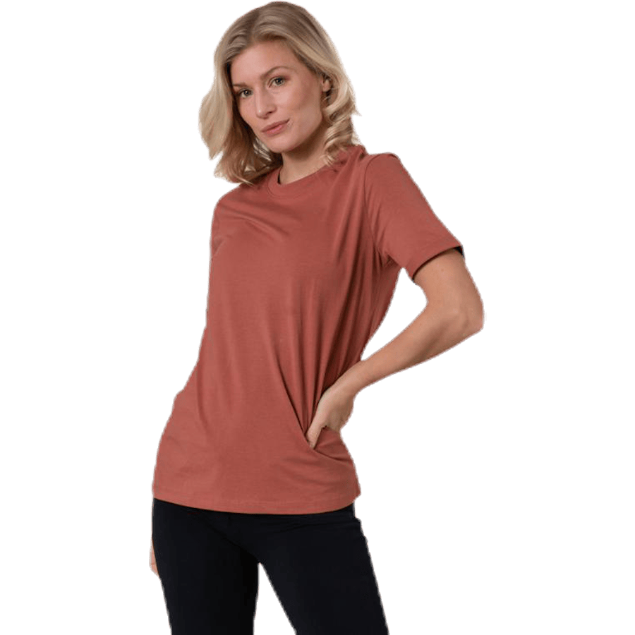 Ria Ss Fold Up Solid Tee Brown