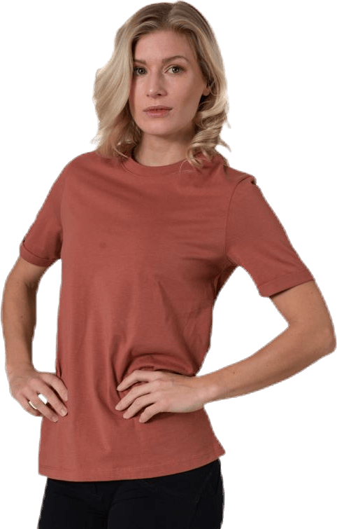 Ria Ss Fold Up Solid Tee Brown - Bild 2