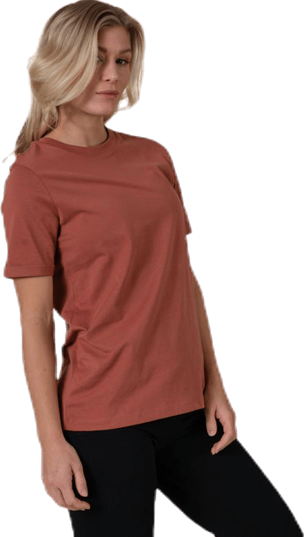 Ria Ss Fold Up Solid Tee Brown - Bild 4