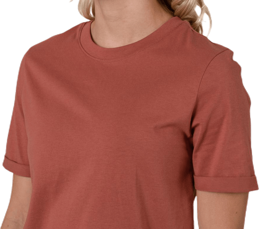Ria Ss Fold Up Solid Tee Brown - Bild 5