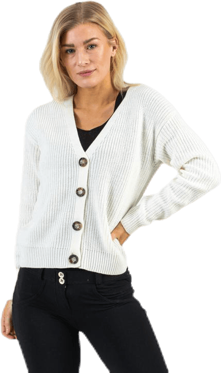 Karie Ls Knit Cardigan White