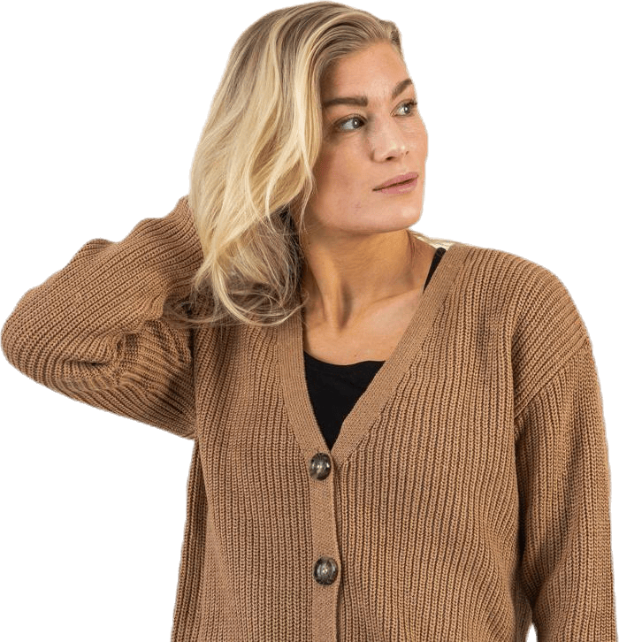 Karie Ls Knit Cardigan Beige - Bild 2