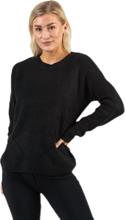Karie Ls O-Neck Knit Black