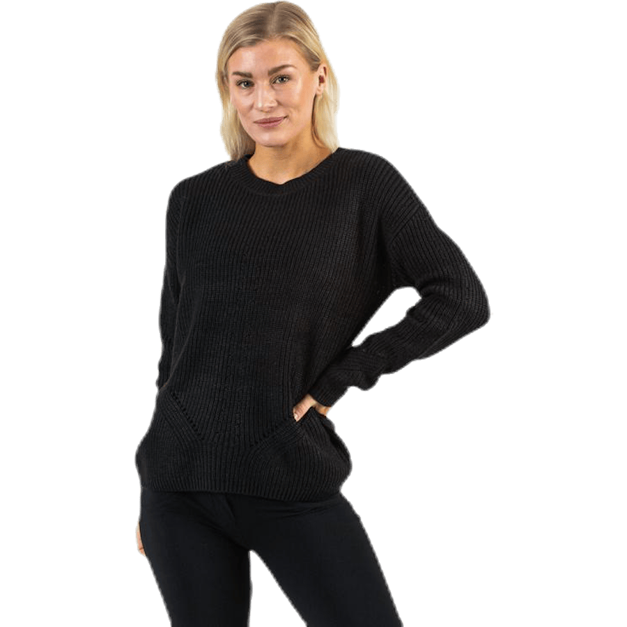 Karie Ls O-Neck Knit Black