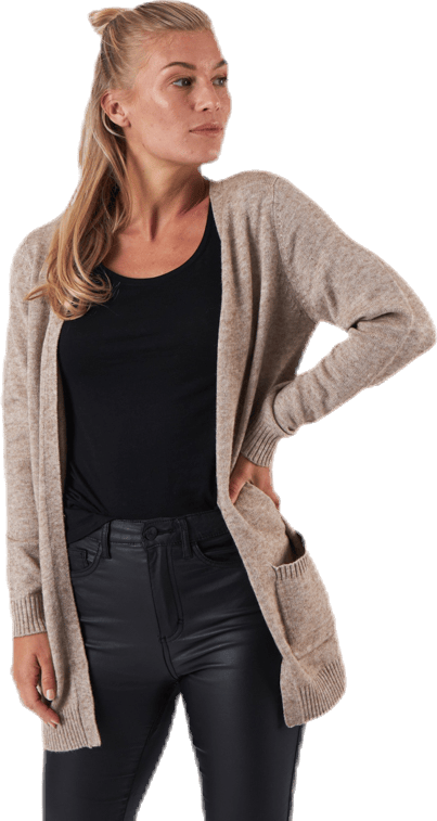 Lesly L/S Open Cardigan Knt Beige