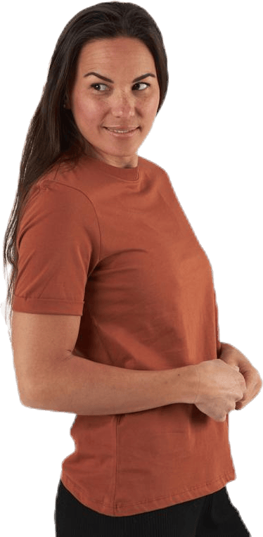 Ria Ss Fold Up Solid Tee Beige - Bild 2