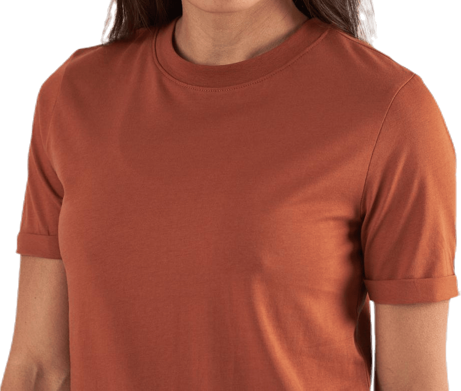 Ria Ss Fold Up Solid Tee Beige - Bild 5