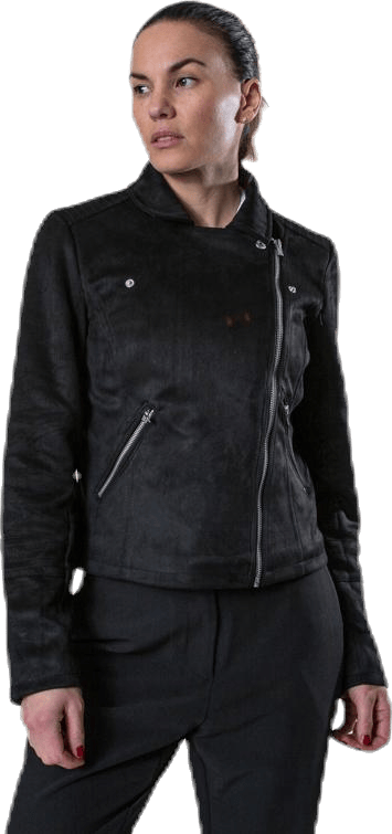 Gerry Faux Suede Biker Otw Black, Female, Apparels, jackets, Black, 34