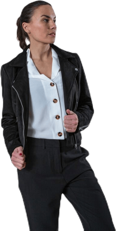 Gerry Faux Suede Biker Otw Black