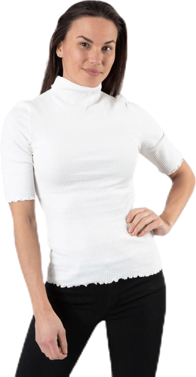 Nukisa 2/4 Mock Neck Top Bc White
