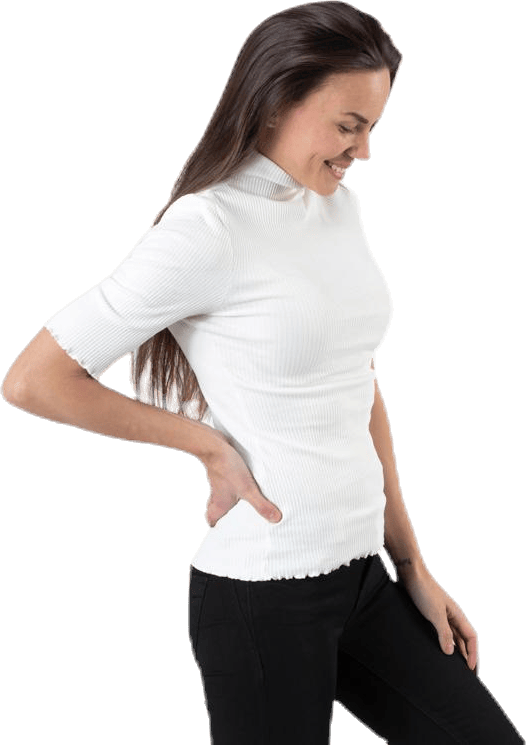 Nukisa 2/4 Mock Neck Top Bc White - Bild 2