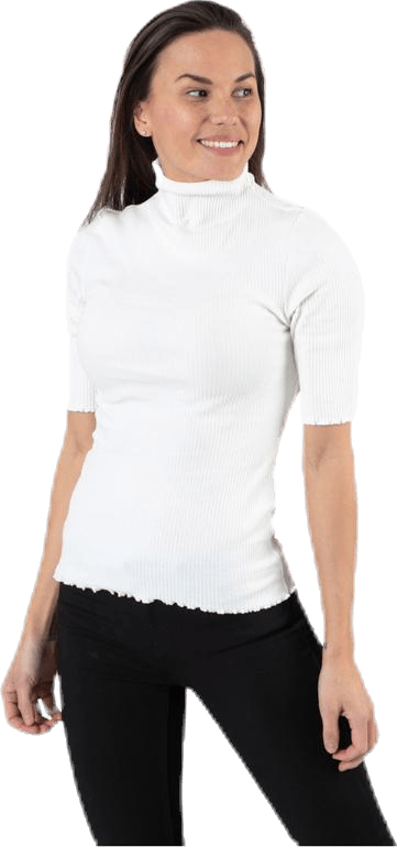 Nukisa 2/4 Mock Neck Top Bc White - Bild 4