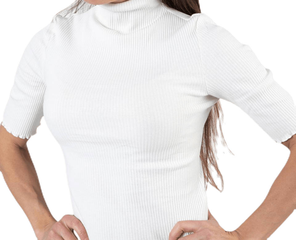Nukisa 2/4 Mock Neck Top Bc White - Bild 5