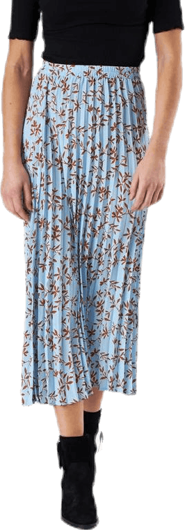 Alma Poly Plisse Skirt Aop Blue, Female, Odevy, sukne a šaty, Modrá, 42