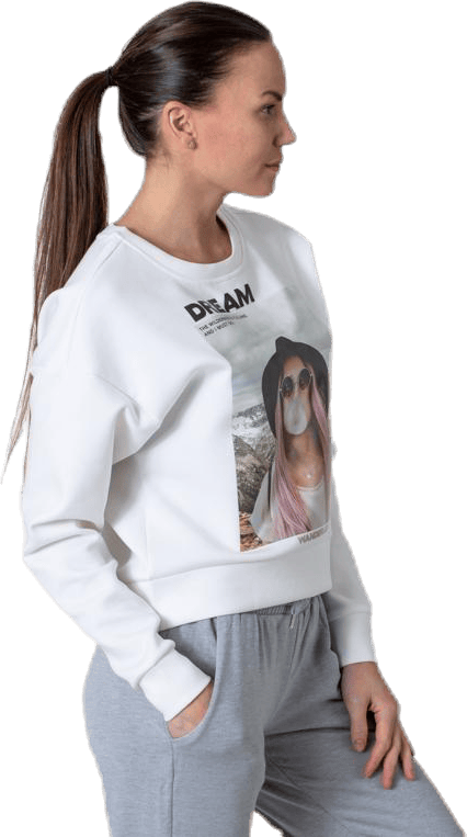Ziggy L/S O-Neck Box Swt White - Bild 2