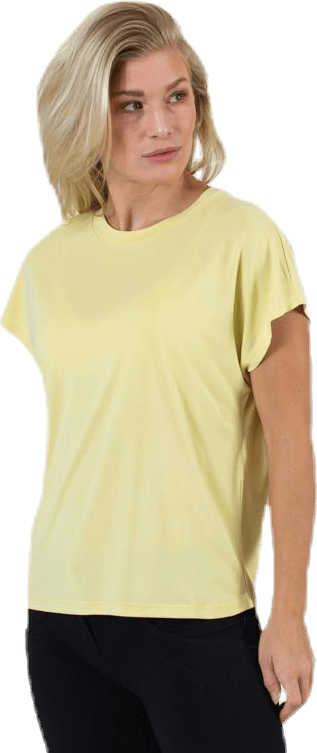 Free Life S/S O-Neck Top Jrs Yellow, Female, Odzież, Podkoszulek, Żółty, L
