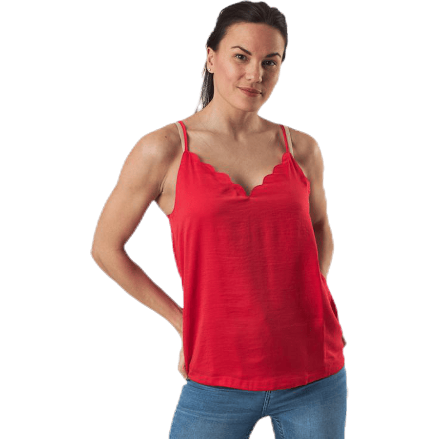 Debbie Singlet Wvn Red