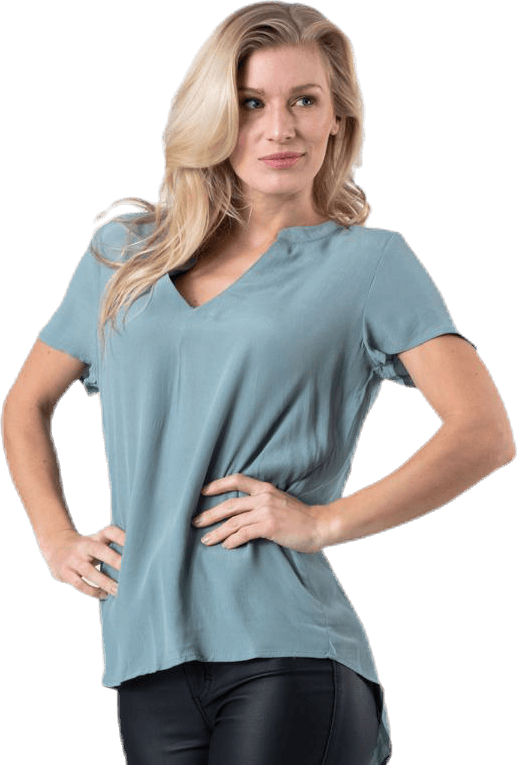 Molly Ss V-Neck Green - Bild 2