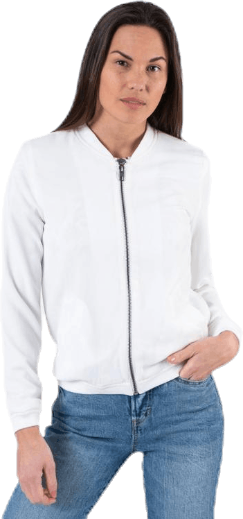 Nova Lux Bomber Jacket Solid 8 White, Female, Apparels, jackets, White, 42