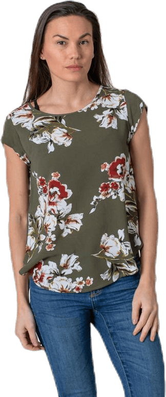 Vic Ss Aop Top Wvn Black