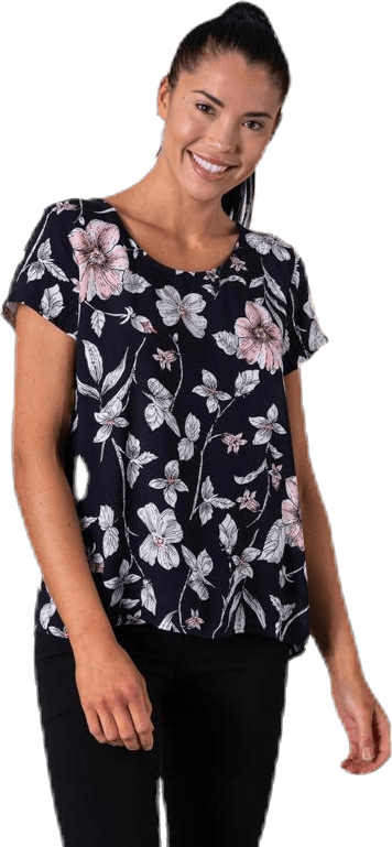 First One Ss Aop Top Blue