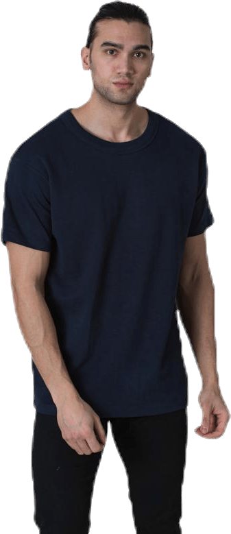 Night Bla. Tee Ss Crew Neck Blue, Male, Vêtements, T-shirt, Bleu, M