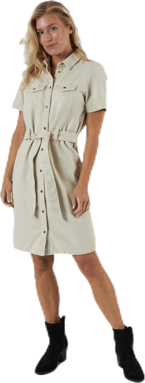 Amir Ss Denim Dress Almond Milk-Vi Beige, Female, Vêtements, jupes et robes, Beige, XS