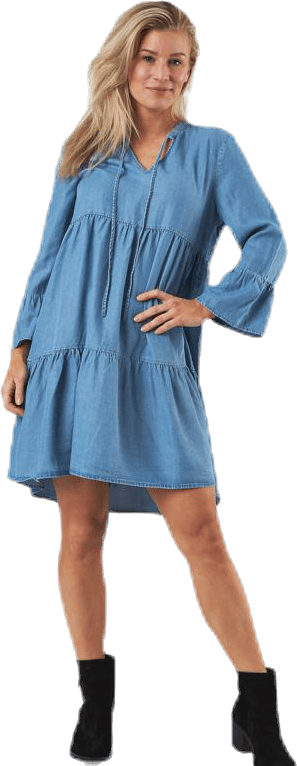 Why Abby 3/4 Lyocell Dress-Bi Blue