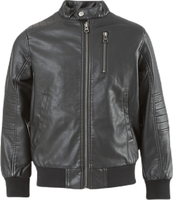 Mike Faux Leather Jacket Black