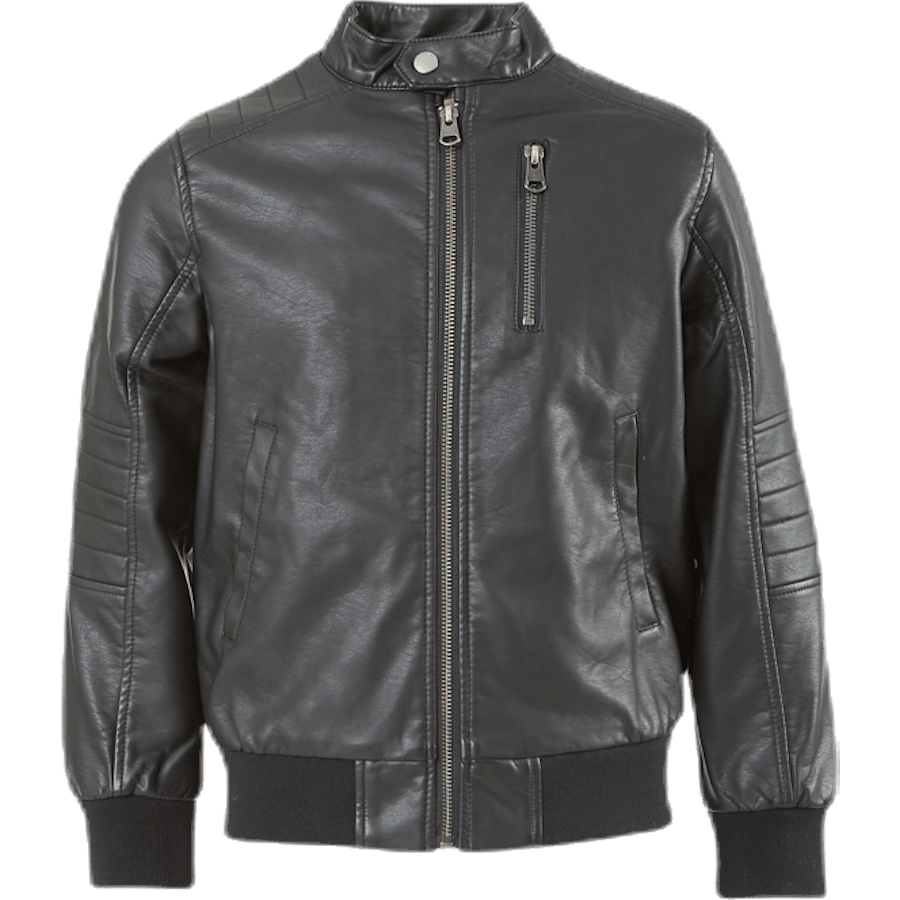 Mike Faux Leather Jacket Black