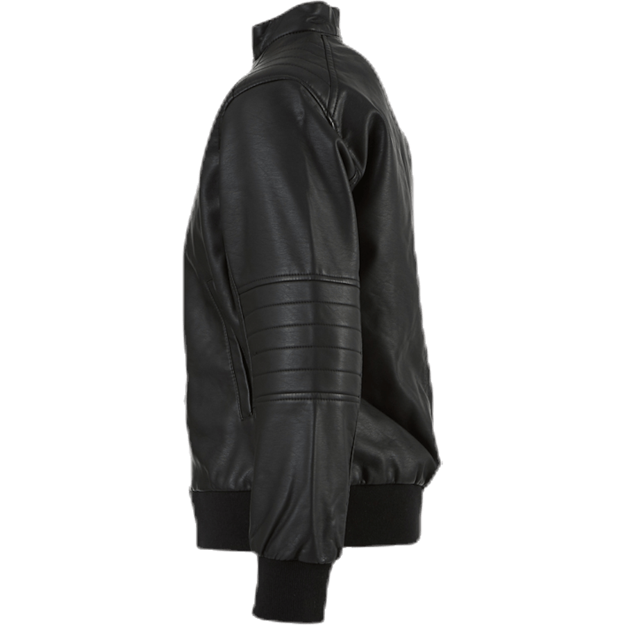 Mike Faux Leather Jacket Black - Bild 2