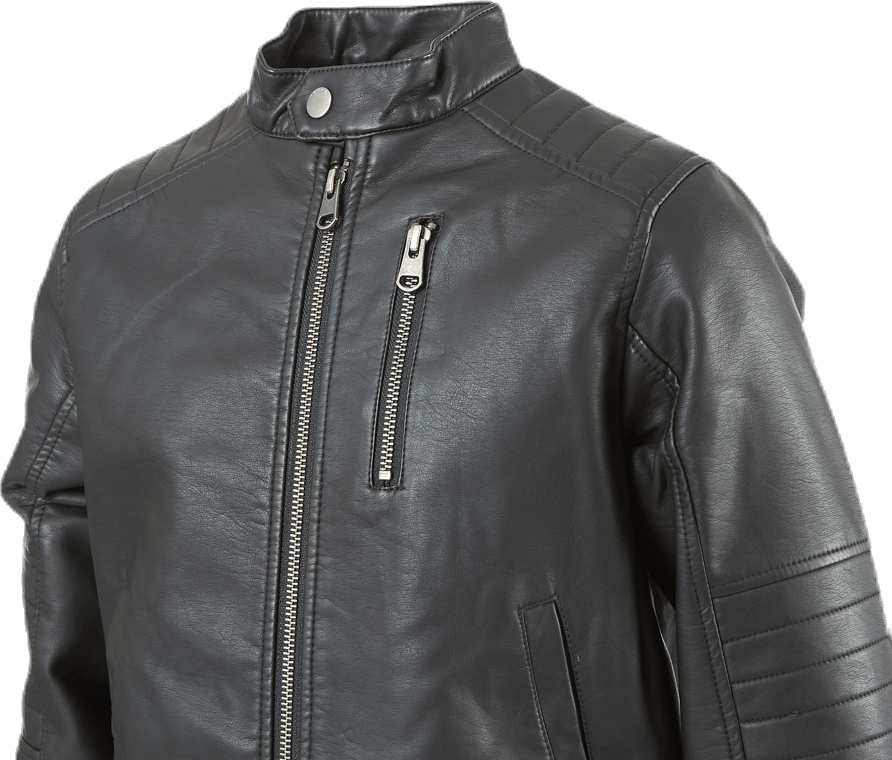Mike Faux Leather Jacket Black - Bild 4