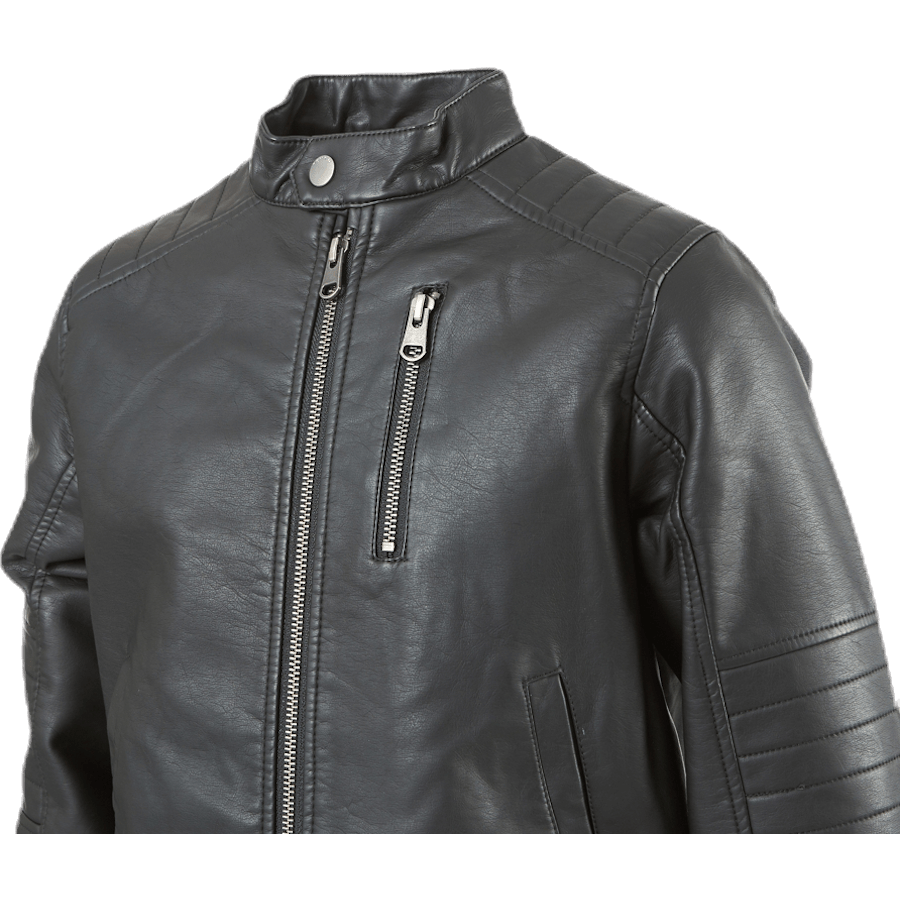 Mike Faux Leather Jacket Black - Bild 4
