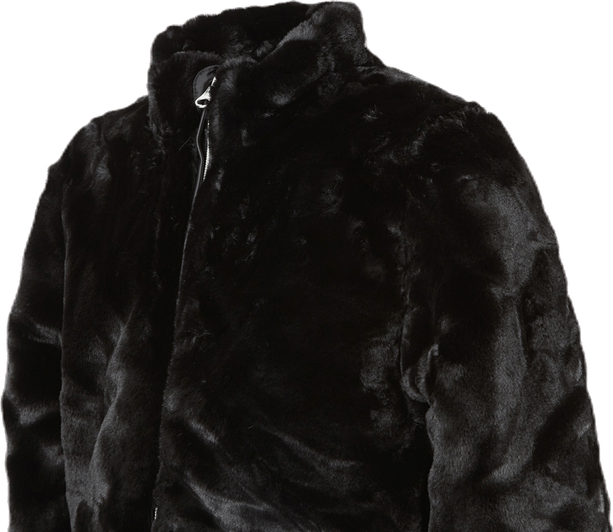Manette Faux Fur Bomber Jacket Black - Bild 4