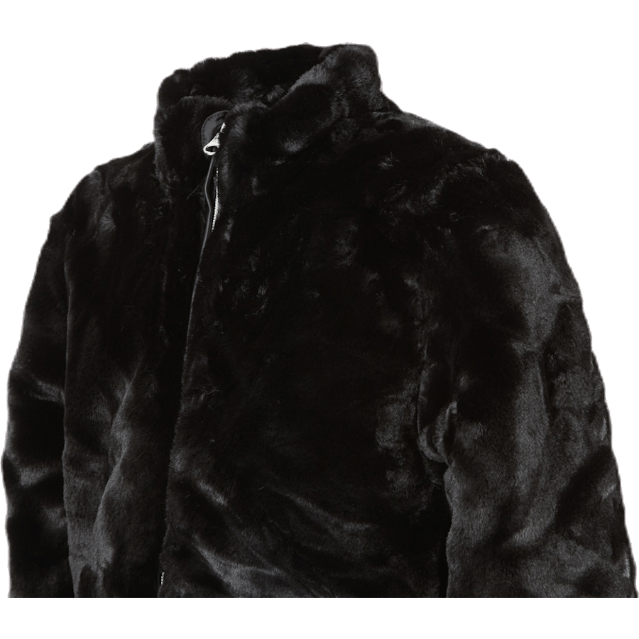 Manette Faux Fur Bomber Jacket Black - Bild 4