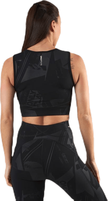 Mado Aop Cropped Training Top Black - Bild 3
