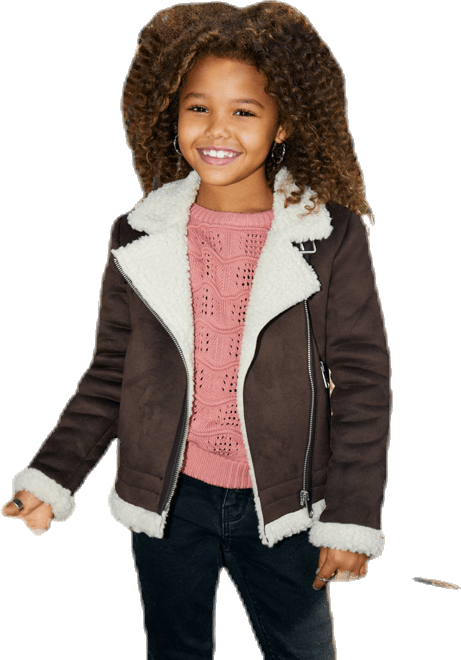 Diana Bonded Aviator Jacket Brown, Unisex, Kleding, jassen, Bruin, 140