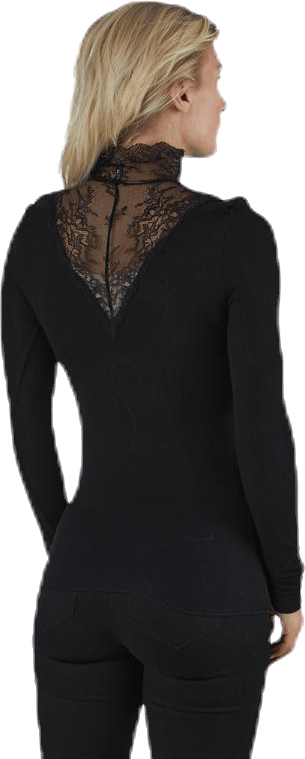 Siri Ls T-Neck Top Black - Bild 3