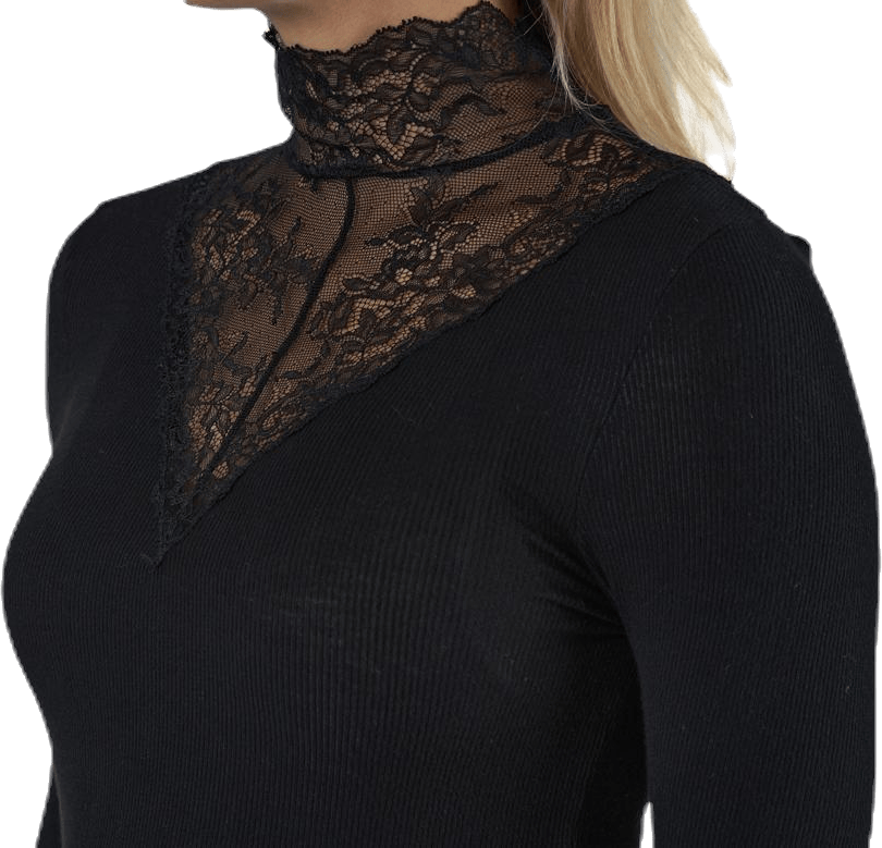 Siri Ls T-Neck Top Black - Bild 4